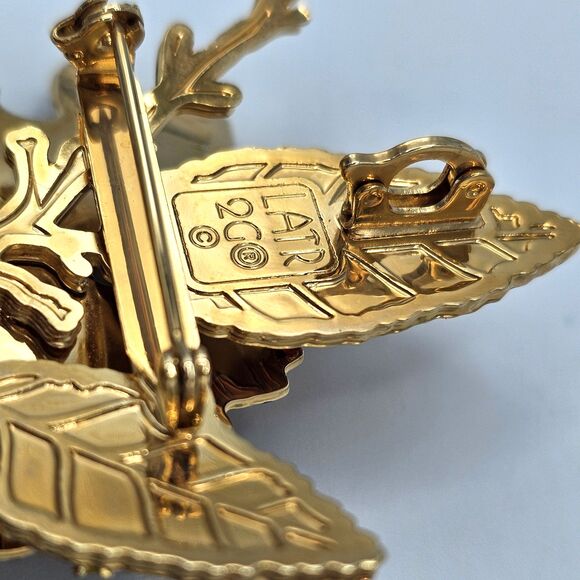 Lunch At The Ritz Autumn Leaf Brooch RARE VTG Enamel Leaves Pendant LATR 2GO Pin - Picture 9 of 16